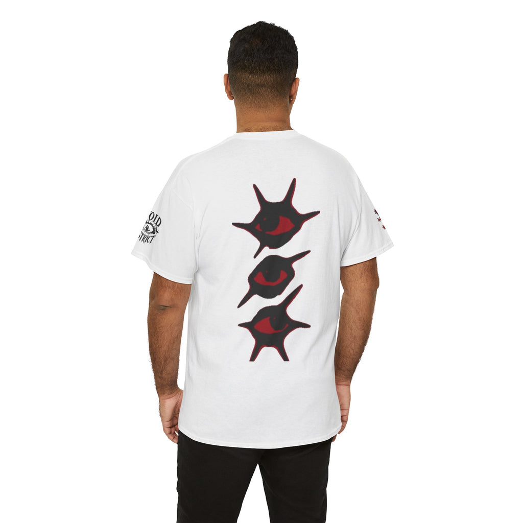 Red Face Graphic Tee — Horror Mask Face Design with Star Eye