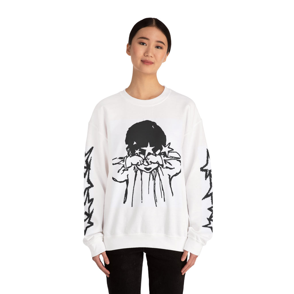 Crewneck Sweatshirt — Star Eyes Graphic with 'Where The Money At' Back Print