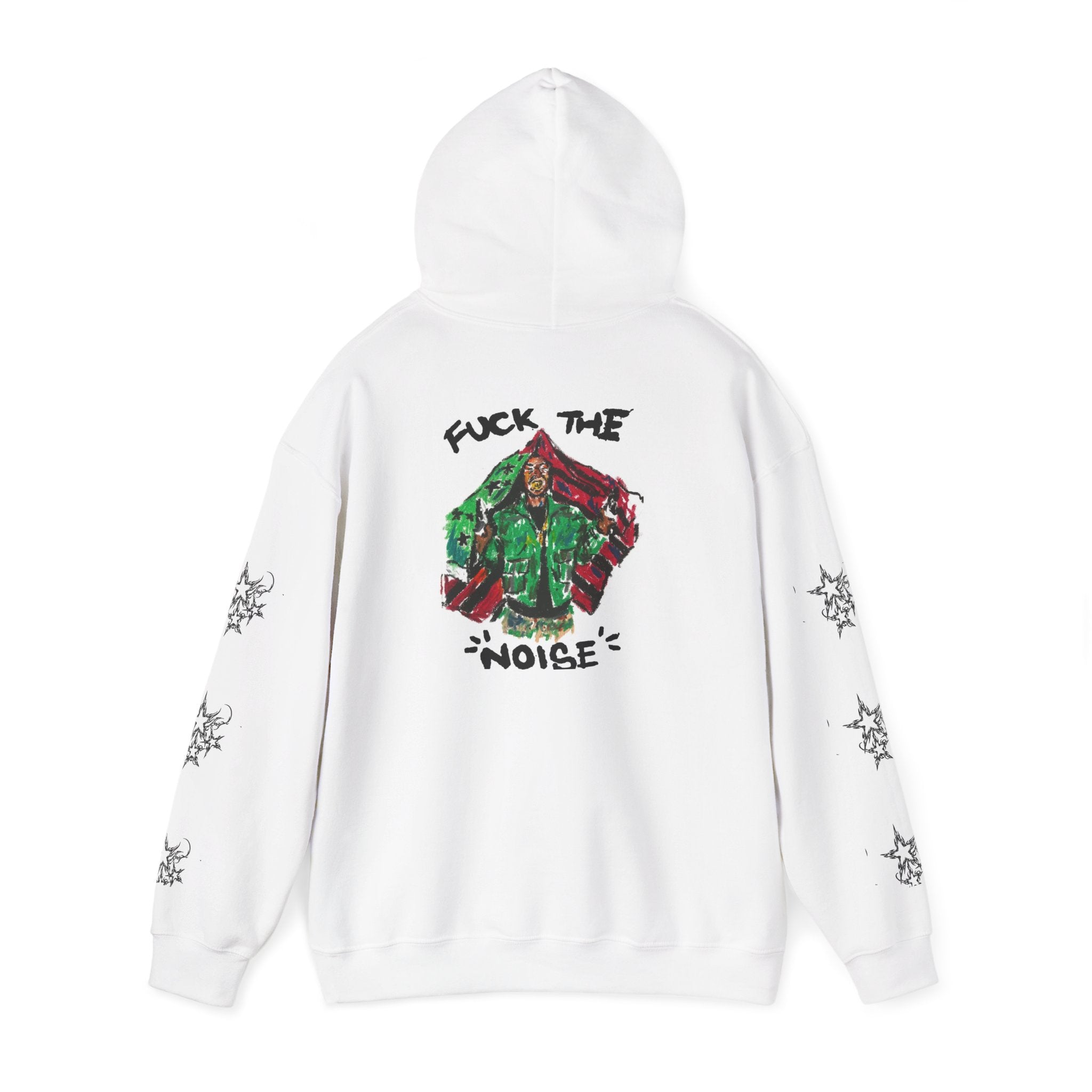 Hoodie — Festive 'Make Noise' Grunge Guitar Graphic Pullover
