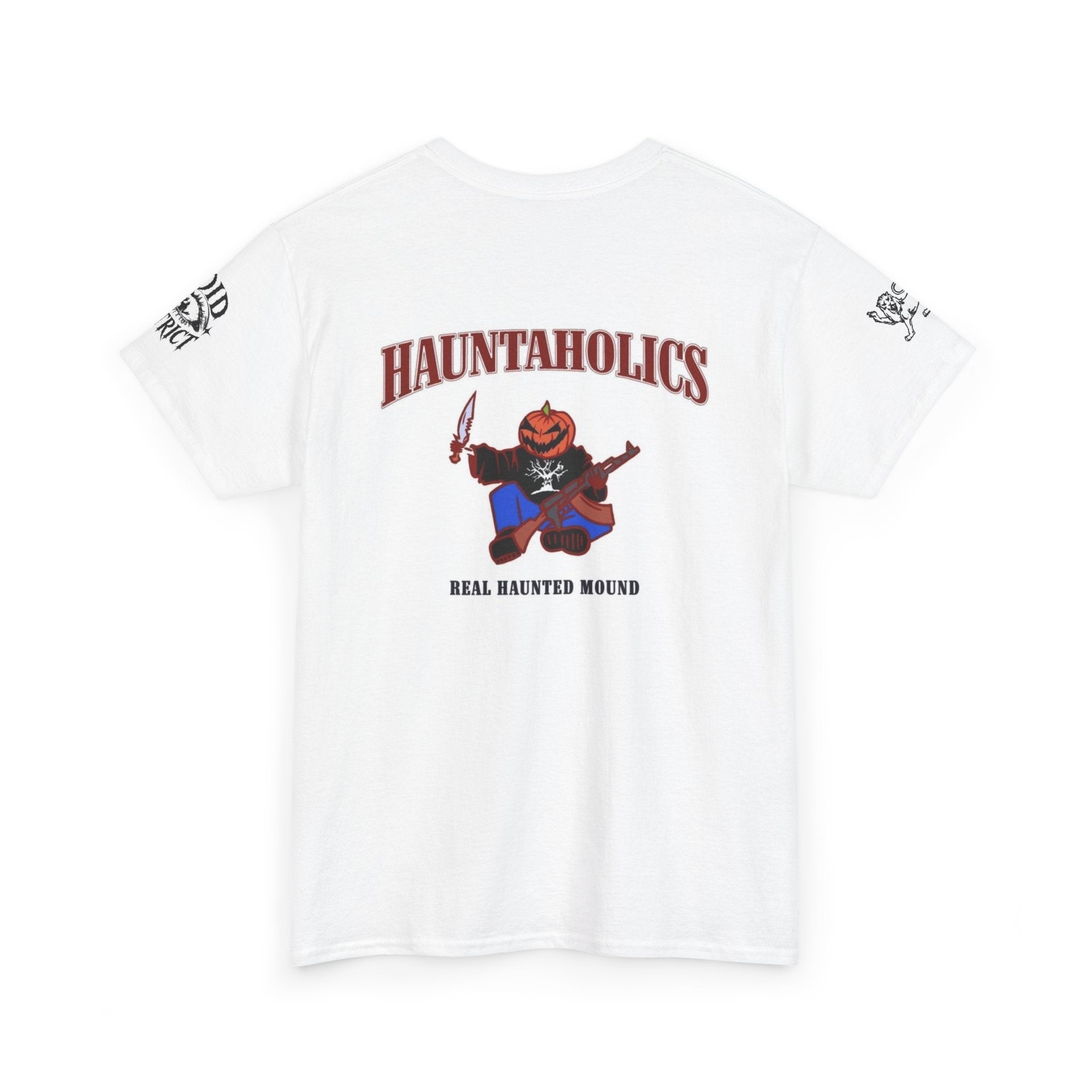Hauntaholics Pumpkin Head Tee — 'Real Haunted Money' Graphic T-Shirt