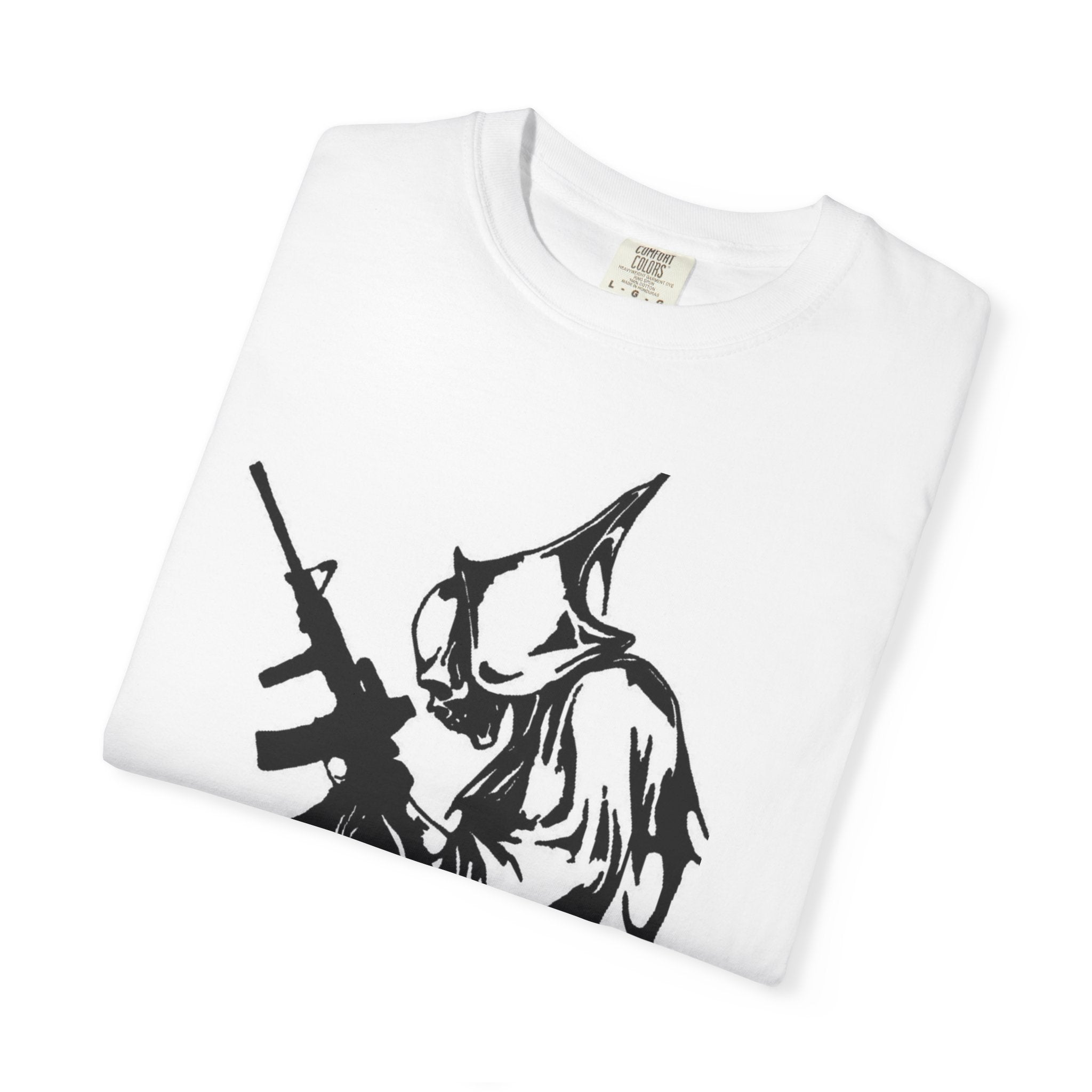 Reaper Skull Graphic T‑Shirt — Grim Reaper with Rifle & Clock Streetwear Tee