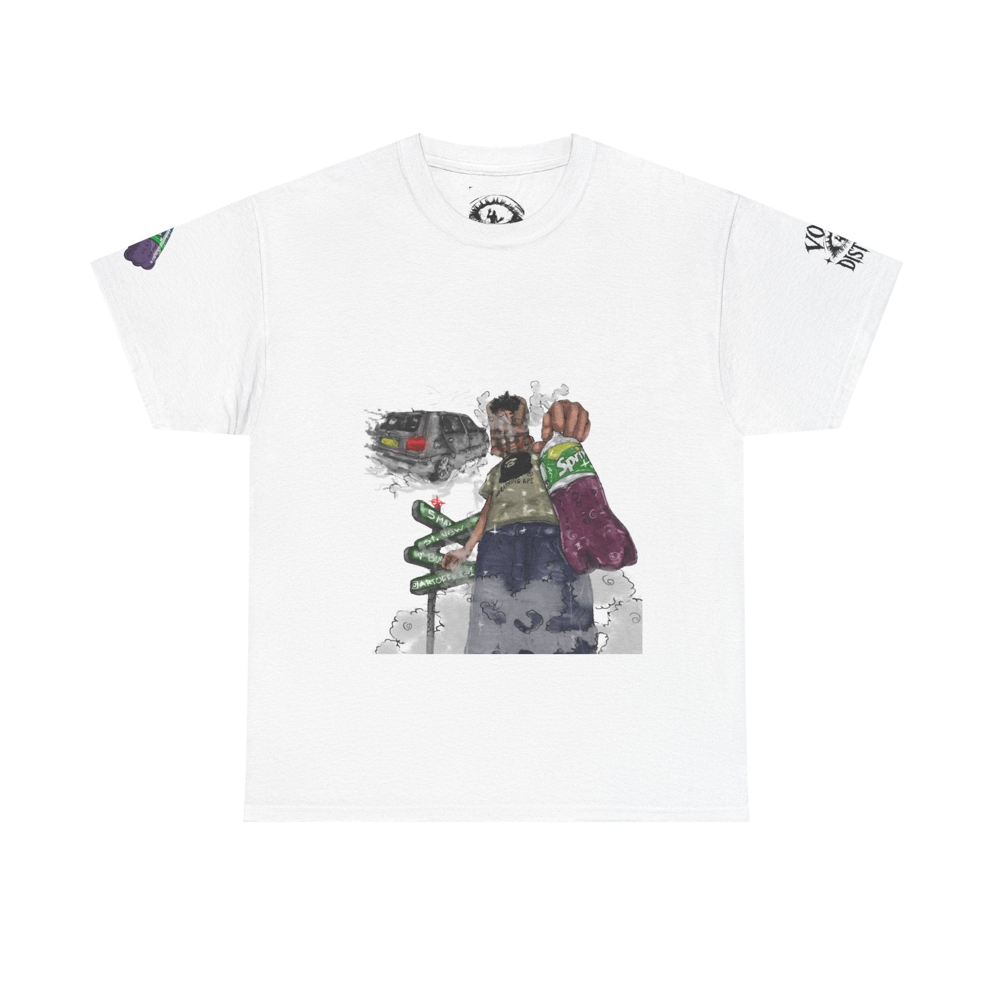 Streetwear Graphic Tee — Gritty Urban Artist Illustration