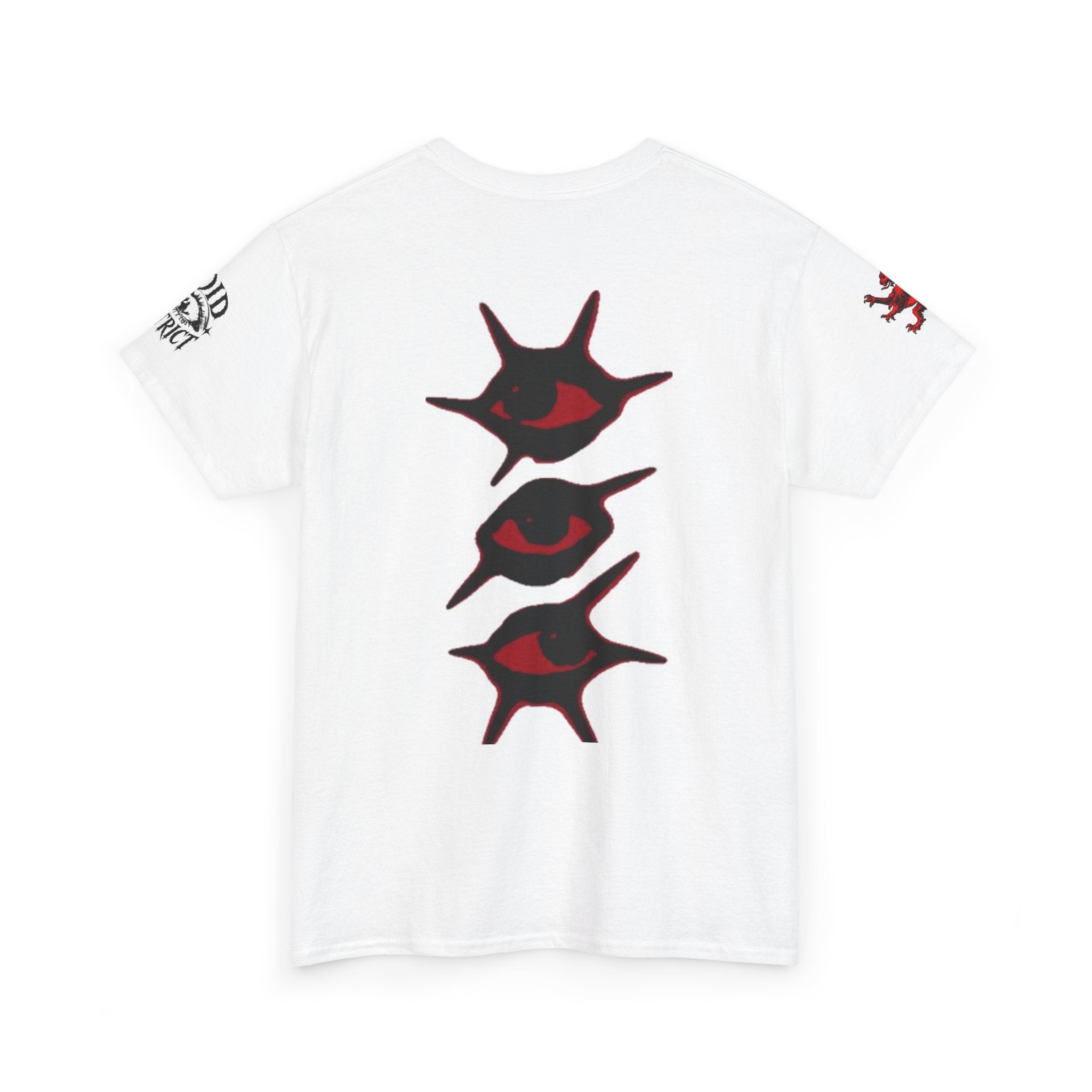 Red Face Graphic Tee — Horror Mask Face Design with Star Eye