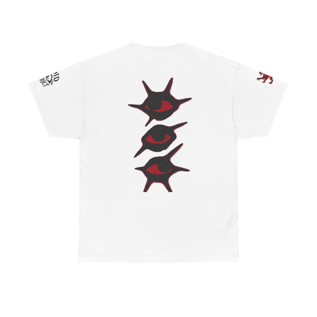 Red Face Graphic Tee — Horror Mask Face Design with Star Eye