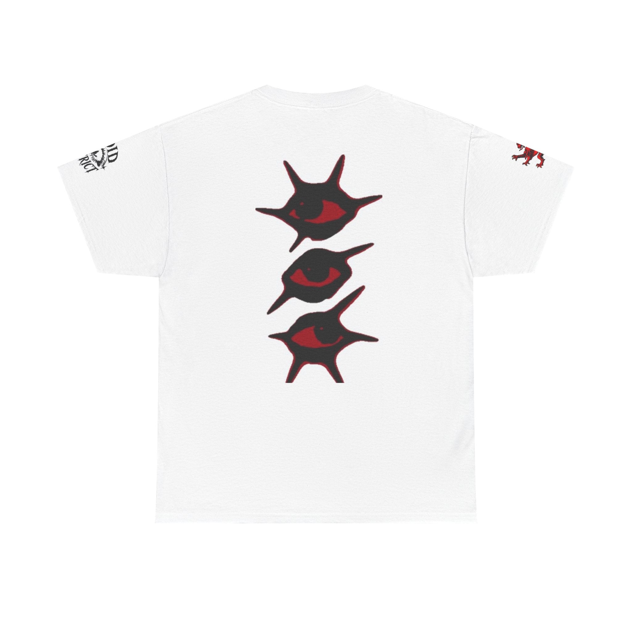 Red Face Graphic Tee — Horror Mask Face Design with Star Eye
