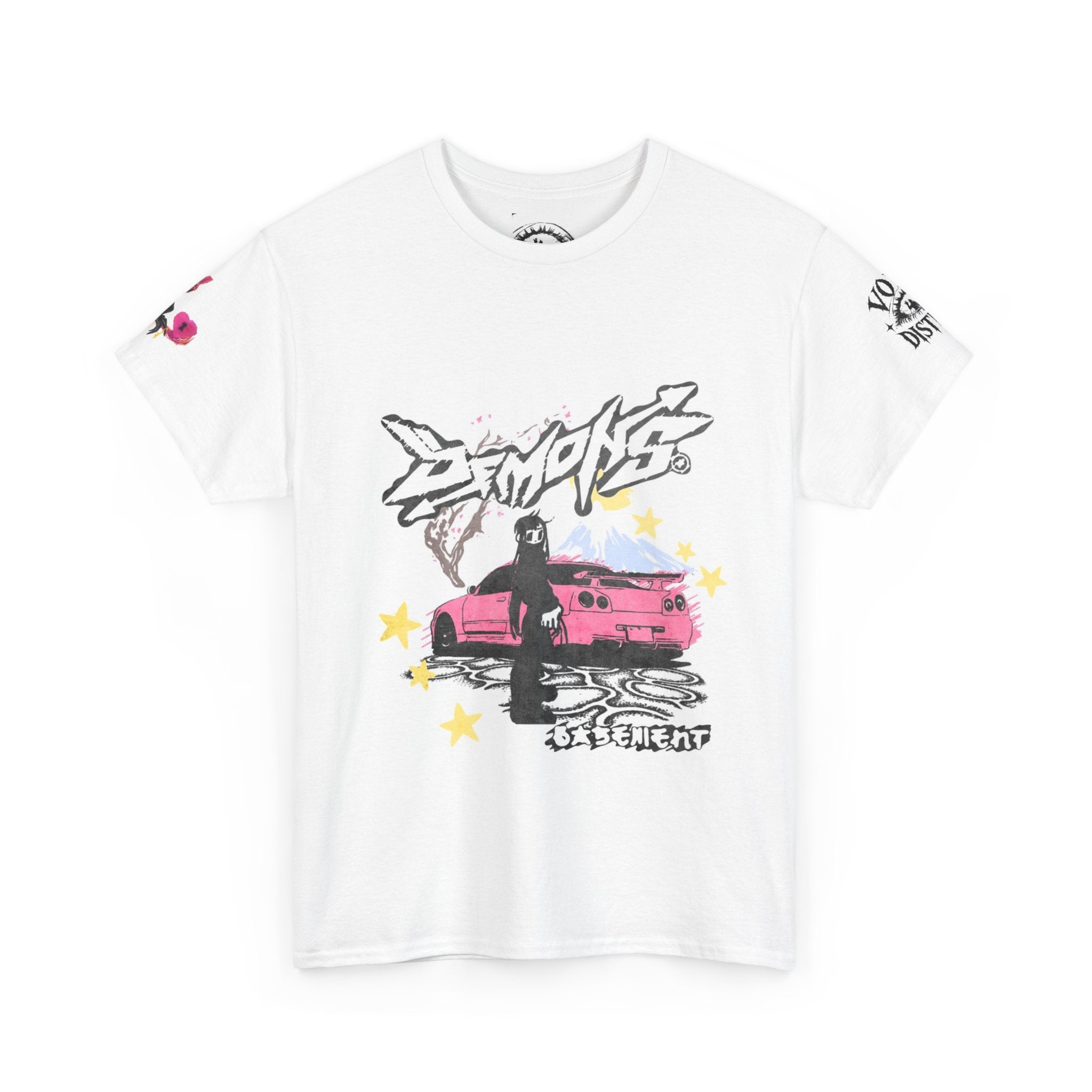 Retro Drift Tee — Pink Sports Car Graphic Shirt with 'Drift' Design