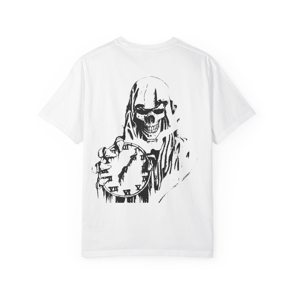 Reaper Skull Graphic T‑Shirt — Grim Reaper with Rifle & Clock Streetwear Tee