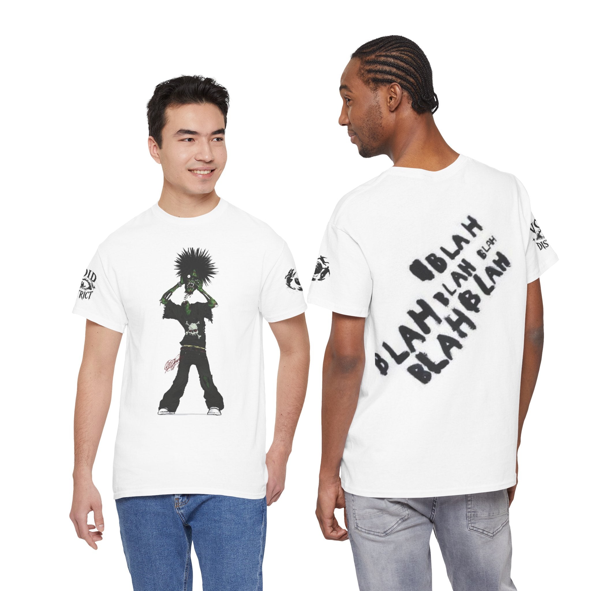 Graphic Tee — Punk Silhouette Front & “BLAH BLAH” Back