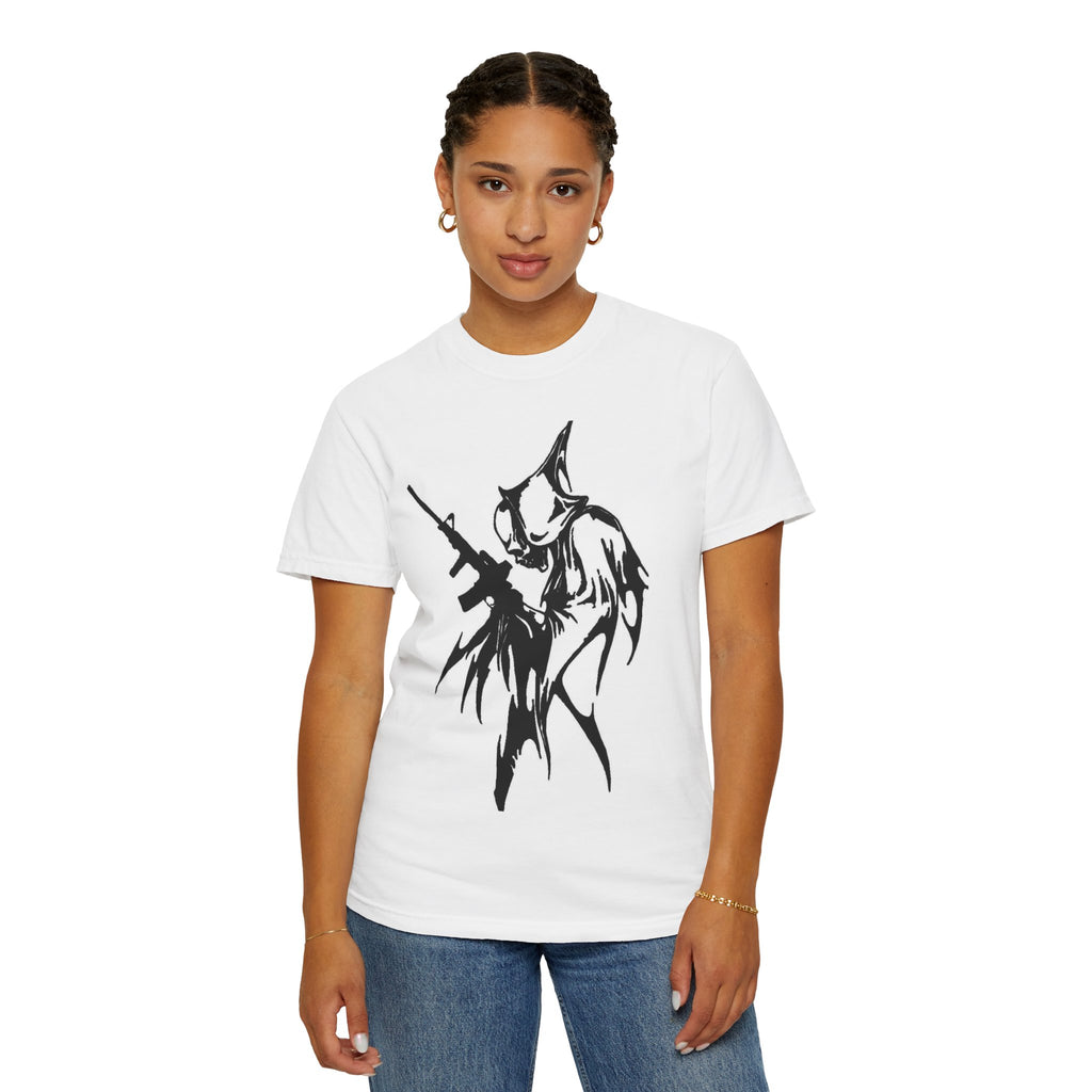 Reaper Skull Graphic T‑Shirt — Grim Reaper with Rifle & Clock Streetwear Tee