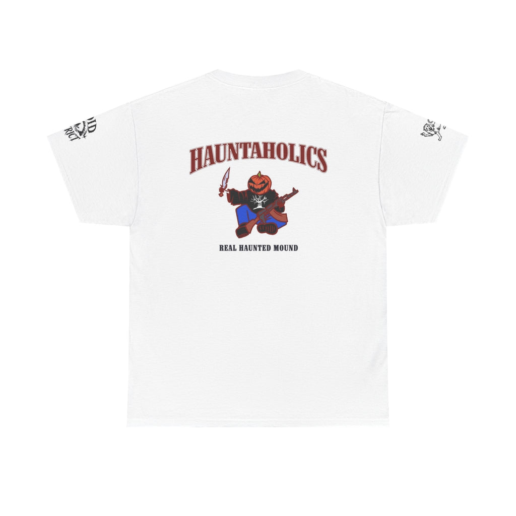 Hauntaholics Pumpkin Head Tee — 'Real Haunted Money' Graphic T-Shirt