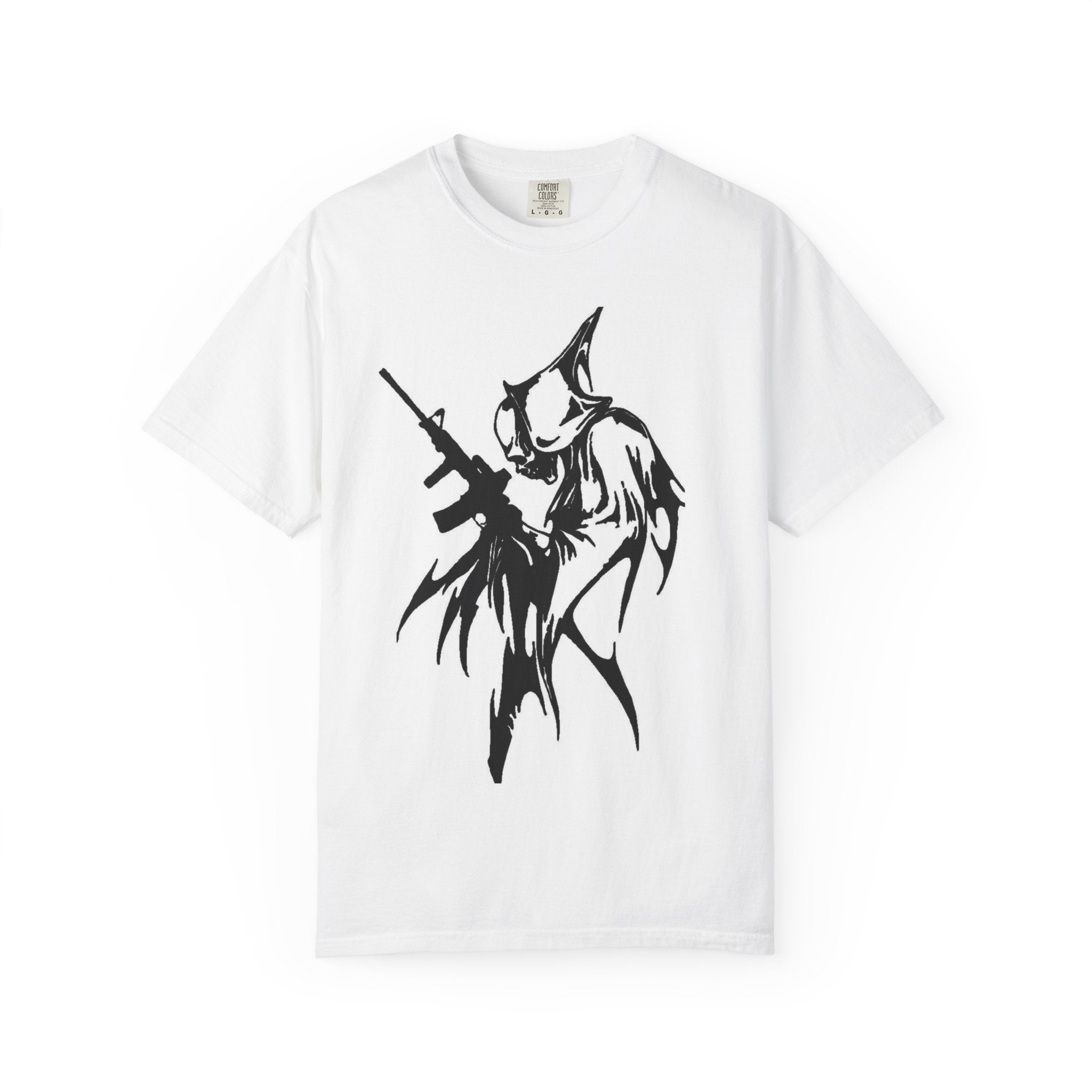 Reaper Skull Graphic T‑Shirt — Grim Reaper with Rifle & Clock Streetwear Tee