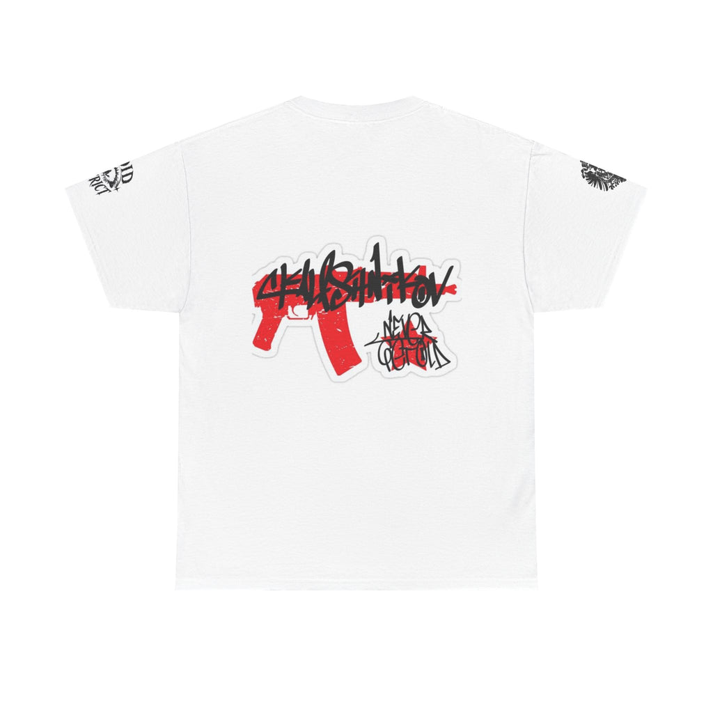 Punk Spike Skull Tee — Red Graffiti Backprint Streetwear T-Shirt