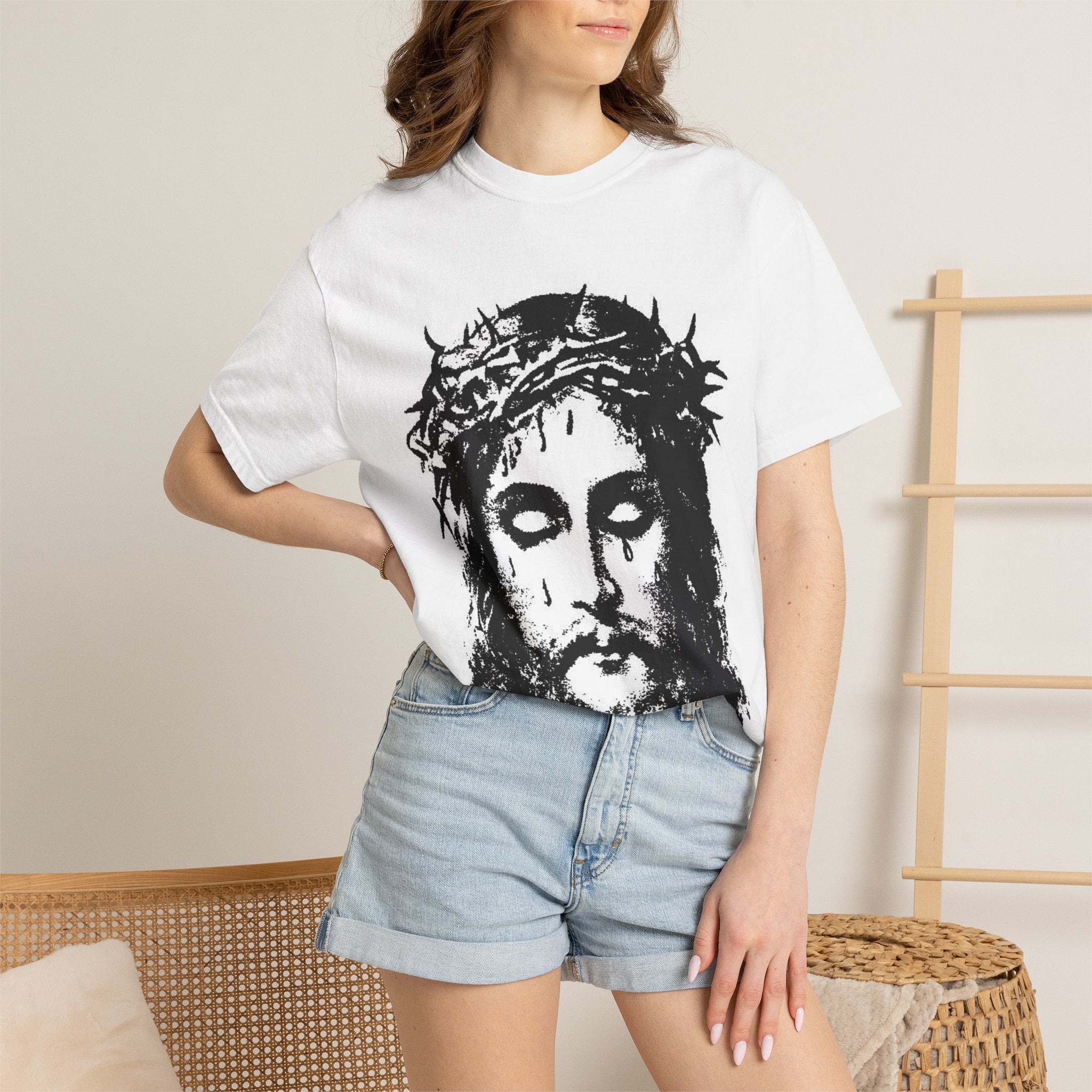 Jesus Crown T-Shirt — 'Never 2 Fly 2 Pray' Graphic Tee