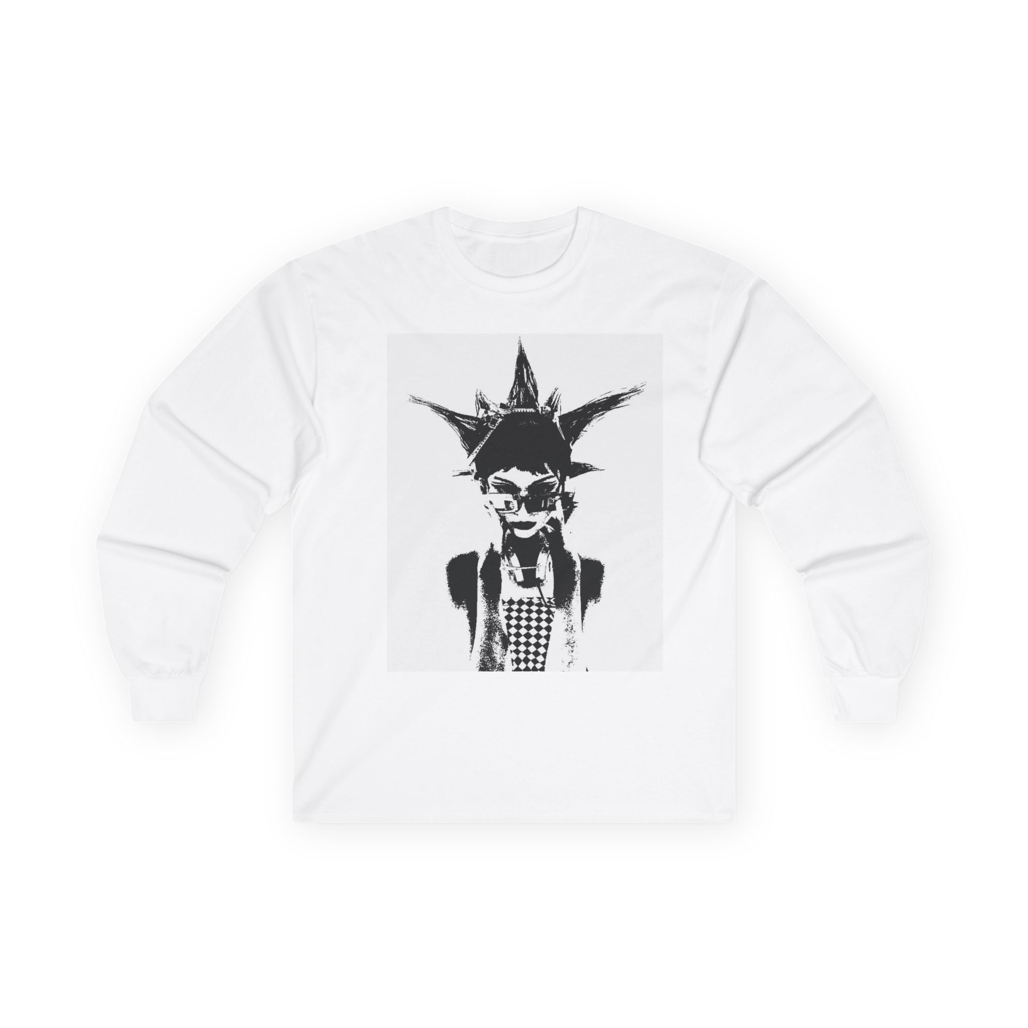 Get Rich or Die Tryin' Long Sleeve Tee — Punk Portrait Graphic